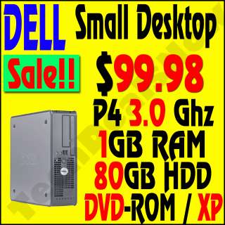 DELL P4 SMALL DESKTOP COMPUTER PC WINDOWS XP 1GB 80GB  