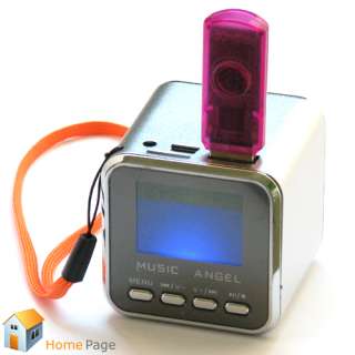Silver Music Angel Micro SD TF USB  Speaker w/ LCD Display for 