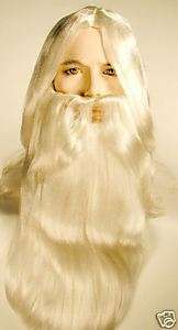 RIP VAN WINKLE WIG BEARD SET Wizard Santa Costume prop  