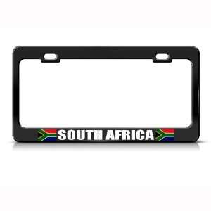  South Africa Flag Black Country Metal license plate frame 