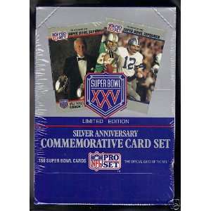 Super Bowl XXV Silver Anniversary Sealed Display Box of Trading Cards 