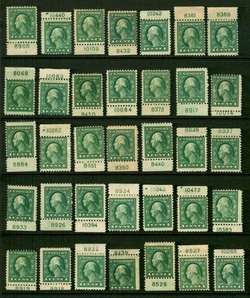 1917 Sc 498 MH Lot of 35 different plate no. singles CV $100+  