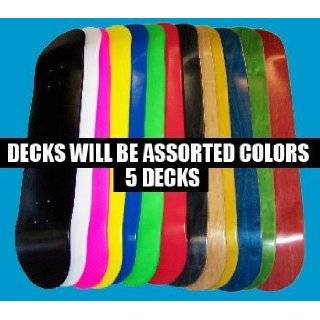 Moose Blank Skateboard Decks (Set of 5, 7.75, Assorted Colors, Grip)