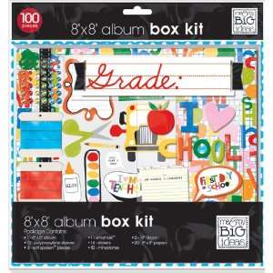  Me & My BIG Ideas 8 by 8 I Heart School Scrapbook Box Kit 