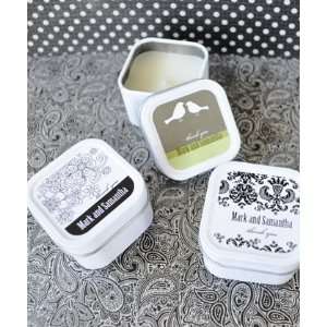  Personalized Square Candle Tin Favors