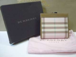 100%AUTH BURBERRY LONDON PINK CHECK PURSE WALLET + DUST BAG  