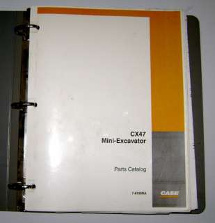 Case CX47 Mini Excavator Parts Catalog book in Binder  