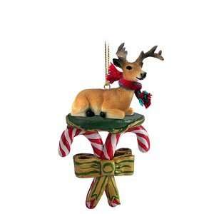  Buck Deer Candy Cane Christmas Ornament