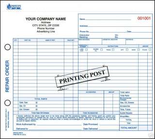 Automotive Repair Order Form   AROCC 600 3 PART  