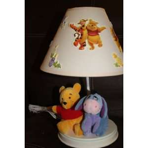 Winnie the Pooh & Eeyore Plush Childs Nursery Lamp w/ Decorative Pooh 