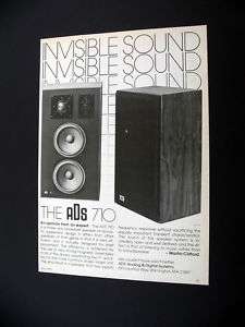 ADS 710 Bookshelf Speaker 1976 print Ad  