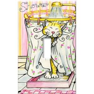  Switch Plate Cover Art Cat Shower Bathroom S