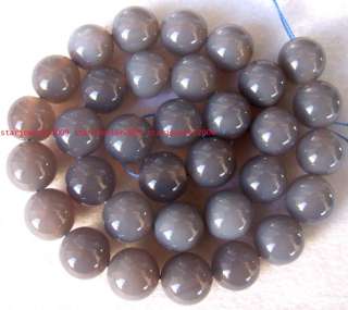 Natural Gray Agate Round gemstone Beads 15 4mm 6mm 8mm 10mm 12mm 14mm 