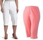 dockers woman plus truly slimming twill capris new expedited shipping