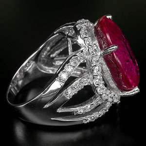 WONDERFUL TOP AAA PINK RED RUBY,SAPPHIRE 925 SILVER RING SZ 7.0 