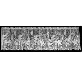 Heritage Lace Seascape 60 Inch Wide by 14 Inch Drop Valance, White