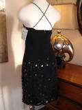 NWT $295 Beaded CACHE Little Black COCKTAIL Formal DRESS 12  