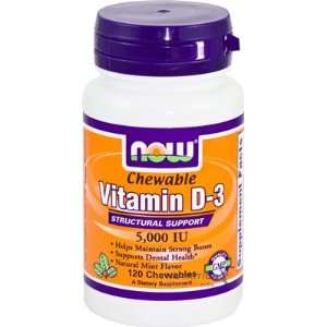  Now Chewable Vitamin D 5,000 IU, 120 Chewable Tablet 