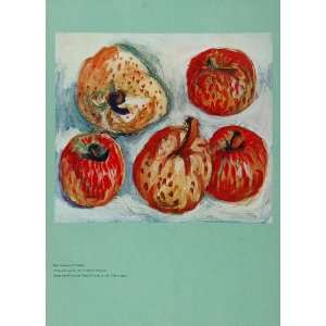 1938 Color Print Pears and Apples Ryuzaburo Umebara   Original Print