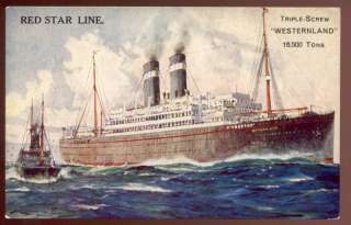 SS WESTERNLAND ~ RED STAR LINE ~ DIXON IMAGE c. 1920s  