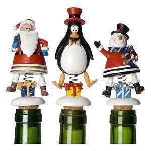   Holiday Stoppers, Santa, Snowman, Penguin (Set of 3)