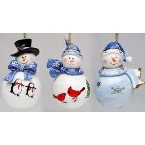  3 PC Set Snowman Ornament   Penguins,Cardinals 