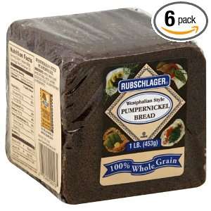 Rubschlager Bread, Pumpernickel, Westphalian, 16 Ounce (Pack of 6)