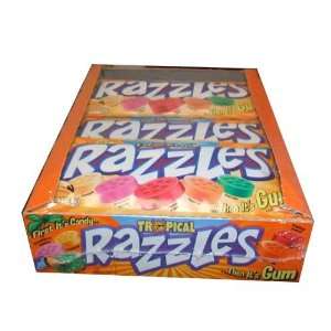 Razzles Tropical Candy, 24 Count Pouches  Grocery 