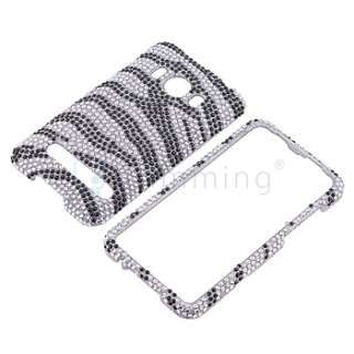 Hard Bling Black Crystal Zebra Diamond Cover Case For HTC EVO 4G 