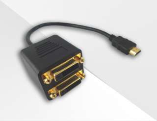 HDMI Male to 2 DVI D 24+1 Female Adapter Splitter Cable  