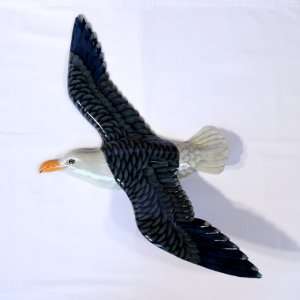   Handpainted Wall Gray Plaque Flying Seagull Bird 20