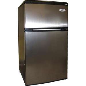   Steel Double Door Refrigerator & Freezer, Mini Dorm Fridge w/ Ice Tray
