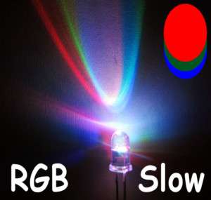 20 pcs 5mm Slow RGB Flash Rainbow MultiColor LED Free R  