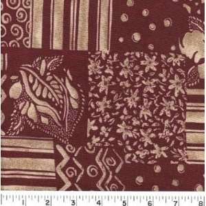  60 Wide ABSTRACT BOXES BURGUNDY Fabric By The Yard Arts 