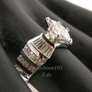 Luxury 2.75ct Marquise cut Bridal/Wedding Ring sz 7  