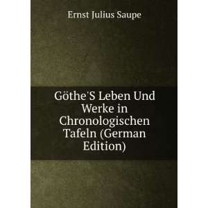 GÃ¶theS Leben Und Werke in Chronologischen Tafeln (German Edition)