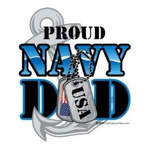  Proud Navy Dad Dog Tag Round Sticker 