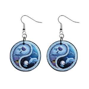  New Ocean Life Dolphin 1 Button Dangle Earrings Jewelry 