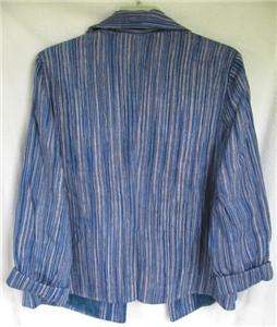 Coldwater Creek Textured Raw Silk Wing Collar Jacket  