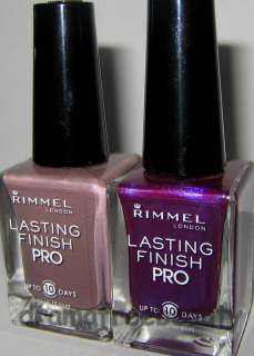 Rimmel *Lasting Finish Pro Nail Polish Lacquer* Pink, Gray, Olive 