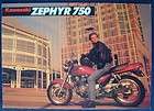KAWASAKI ZEPHYR 750   MOTOR CYCLE SALES BROCHURE   C.1991   # P/N 