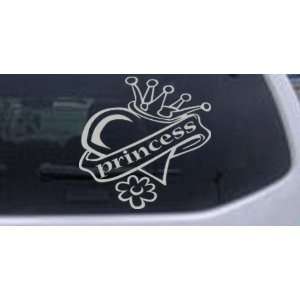  Princess Heart and Crown Car Window Wall Laptop Decal 