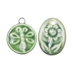  Cousin Symbolize Ceramic Charms 2/Pkg Green 3467722; 3 