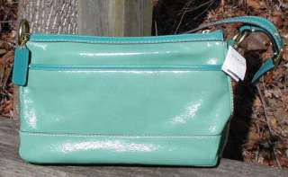 COACH TURQUOISE LEGACY PATENT LEATHER SHOULDER BAG~Auth~# 13371~Rt$348 