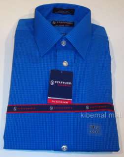 STAFFORD Mens Performance Dress Super Shirt Classic Fit~Stripes 