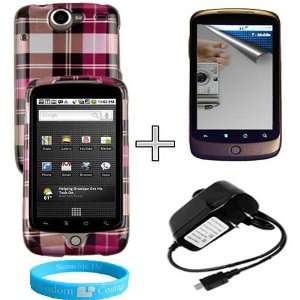  Hard Plaid Carrying Cover for Google Nexus One + Wall 