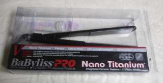 New Babyliss Pro Nano Titanium 1 Hair Straightener. BABVB3072. BLACK