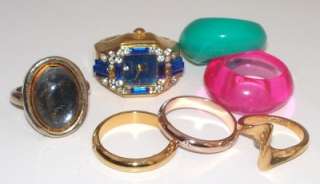 FABULOUS VINTAGE HIGH END COSTUME JEWELRY RINGS LOT VICTORIAN SPOON 