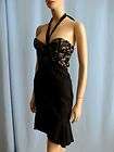   London Lydia Lace Halter Dress Black Silk Sz US 8 UK 12 $1595