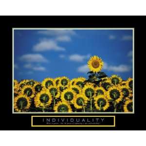  Individuality Sunflowers Motivational Values Poster 